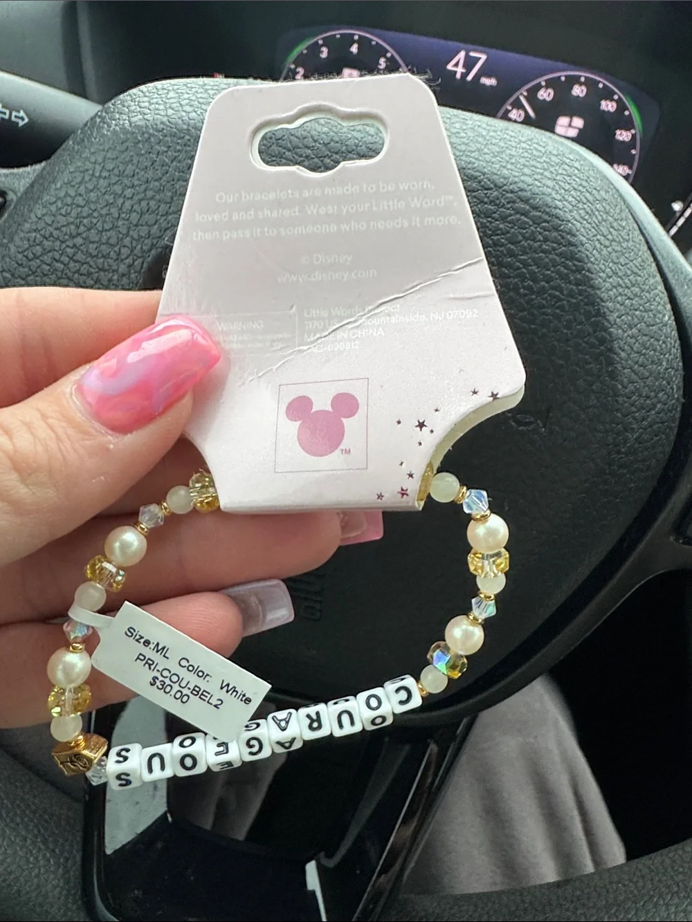 BNWT Disney’s Belles Courageous Little Words Project Beaded Bracelet - Picture 2 of 2